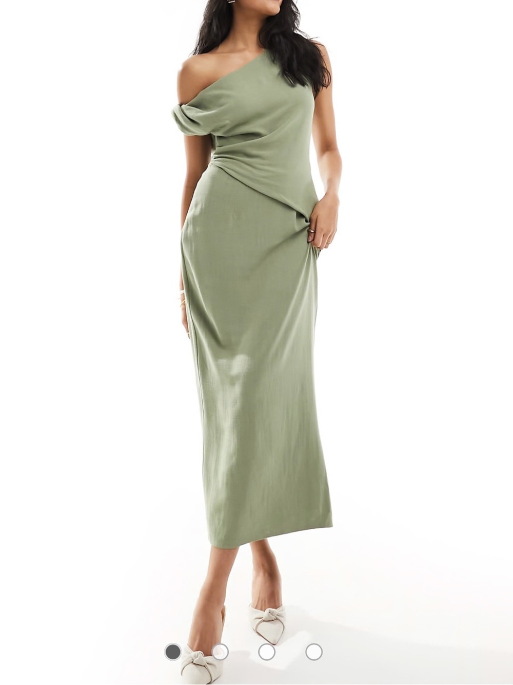 ASOS Sage Green One-Shoulder dress